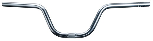 Riser handlebar 150mm height 665mm width 20 degree bend silver
