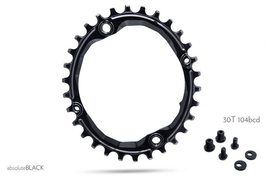 Absolute black mtb oval plate 104bcd black 32t integrated thread