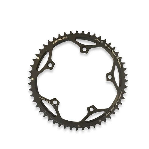 Piastra stronglight ct2 135 mm adattabile campagnolo 11s nera 51 denti