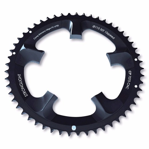 Piastra stronglight ct2 adattabile ultegra nera 110 mm 51 denti