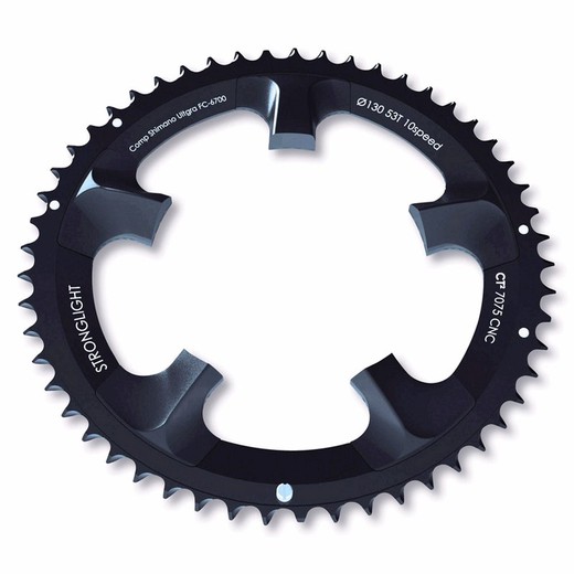 Piastra stronglight ct2 adattabile ultegra nera 130 mm 50 denti