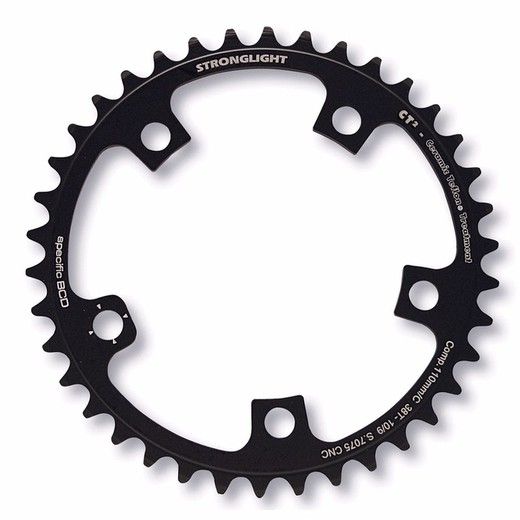 Stronglight ct2 compact plate adaptable campagnolo 9 / 10v black 38 teeth