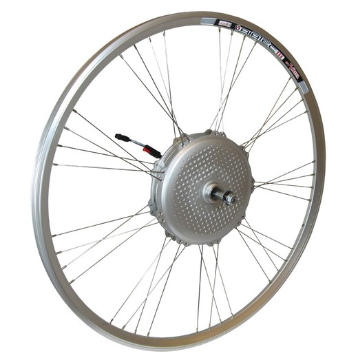 Roda posterior ride + 700c 36 forats airtec3 fre de tambor plata / plata / plata