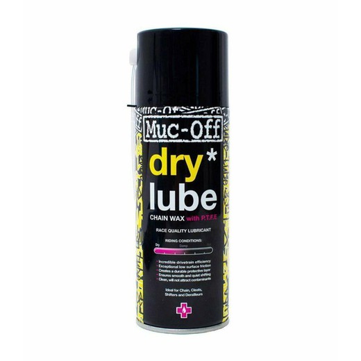 Lubrifiant muc-off spray dry chain 400 ml (dry ptfe chain lube)