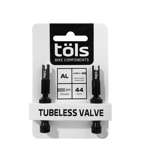 Kit valves presta aluminium tubeless töls 44mm