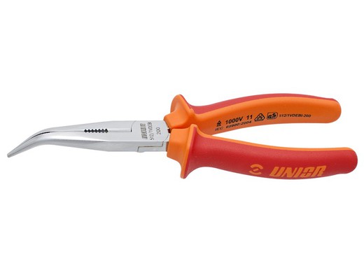 Tool unior long nose pliers w/side cutter and pipe grip bent