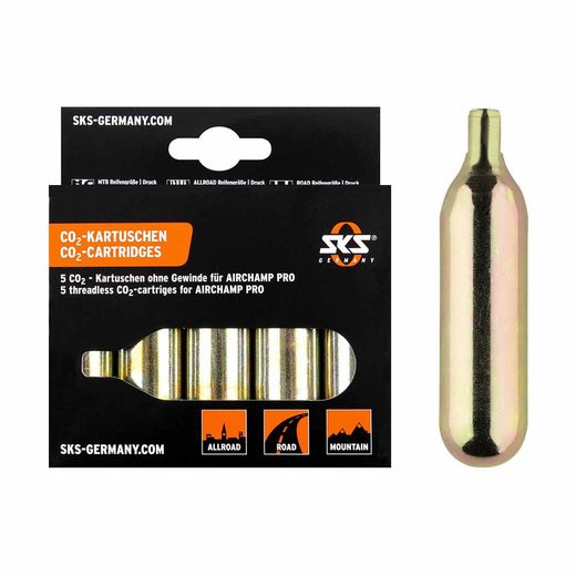 5 cartouches a air co2 16 g sks airchamp pro sans filetage