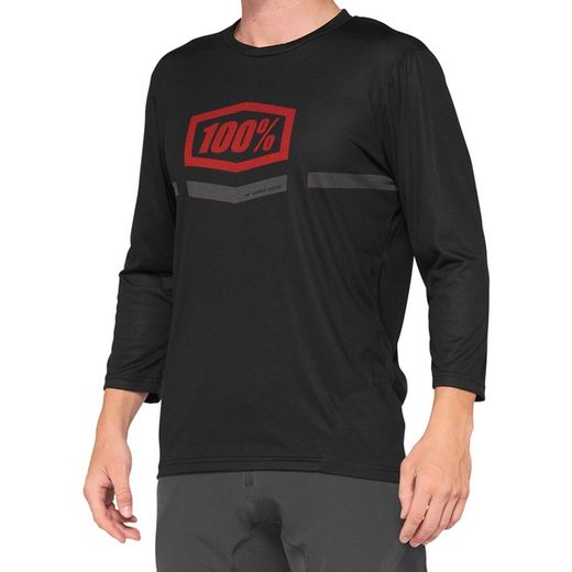 AIRMATIC 3/4 Sleeve Jersey Black/Red SM