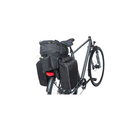 Alforja trasera BASIL "Miles Tarpaulin" XL Pro MIK, 9-36L, negra lemon