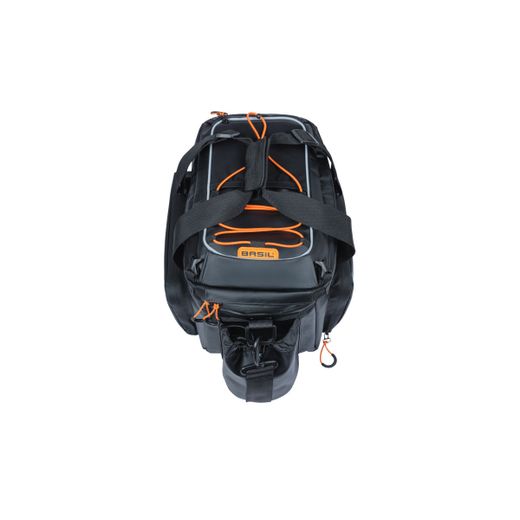 Alforja trasera BASIL "Miles Tarpaulin" XL Pro MIK, 9-36L, negra naranja