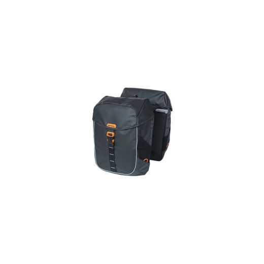 Alforjas BASIL "Miles Tarpaulin" MIK, 34L, negra naranja