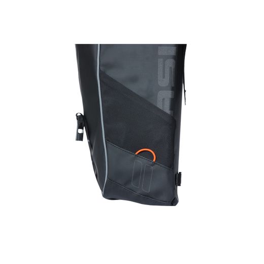 Alforjas BASIL "Miles Tarpaulin" MIK, 34L, negra naranja