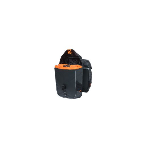Alforjas BASIL "Miles Tarpaulin" MIK, 34L, negra naranja