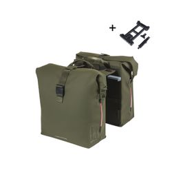 Sacoche double BASIL "SoHo Nordlicht" MIK, 41L, moss green