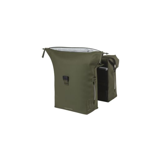 Sacoche double BASIL "SoHo Nordlicht" MIK, 41L, moss green