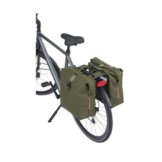 Sacoche double BASIL "SoHo Nordlicht" MIK, 41L, moss green