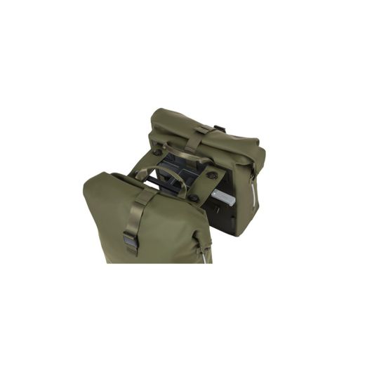 Bolsa doble BASIL "SoHo Nordlicht" MIK, 41L, verde musgo
