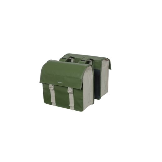 Bolsa doble BASIL "Urban Load", 48-53L, verde musgo/arena