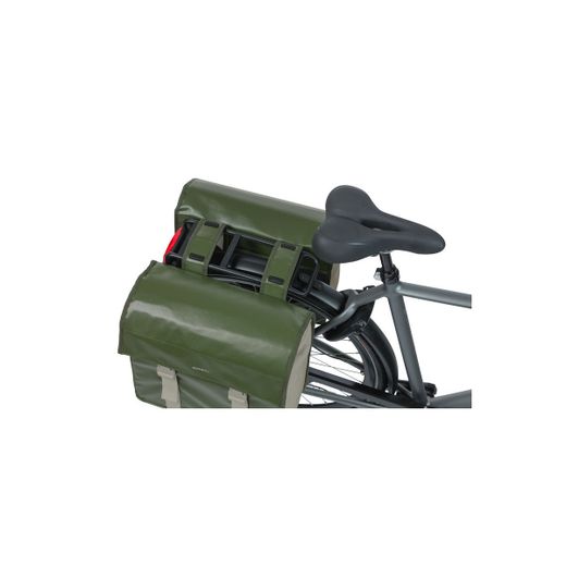 Bolsa doble BASIL "Urban Load", 48-53L, verde musgo/arena