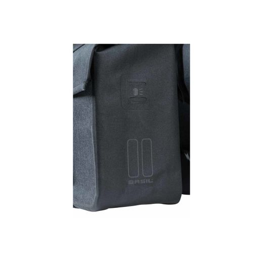 Bolsa doble impermeable BASIL "Urban Dry", 50L, mezcla de carbón vegetal