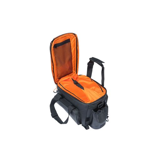 Bolsa trasera impermeable BASIL "Miles Tarpaulin" XL Pro, 9-36L, negro naranja