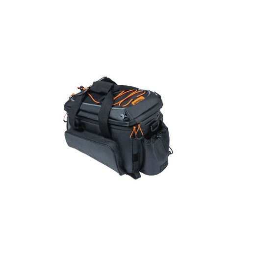 Bolsa trasera impermeable BASIL "Miles Tarpaulin" XL Pro, 9-36L, negro naranja