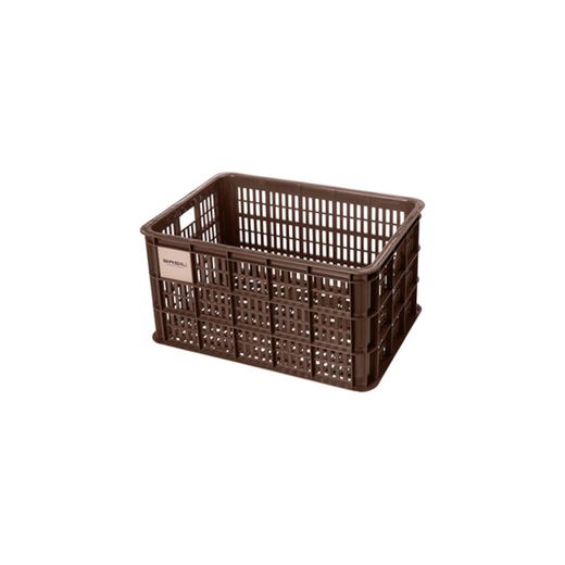Caja de plástico reciclado para bicicletas BASIL L, 40L, marrón