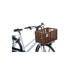 Caja de plástico reciclado para bicicletas BASIL L, 40L, marrón