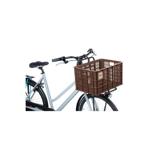 Caja de plástico reciclado para bicicletas BASIL L, 40L, marrón
