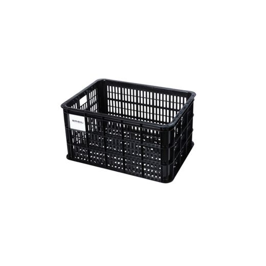 Caja de plástico reciclado para bicicletas BASIL L, 40L, negra