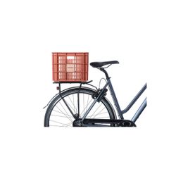 Caja de plástico reciclado para bicicletas BASIL L, 40L, terra rojo