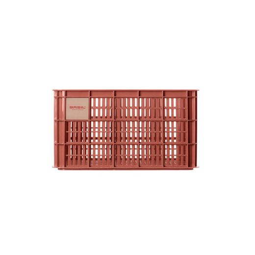 Caja de plástico reciclado para bicicletas BASIL L, 40L, terra rojo