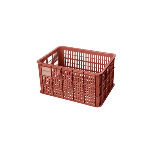 Caja de plástico reciclado para bicicletas BASIL L, 40L, terra rojo