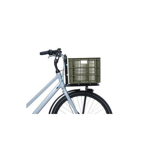 Caja de plástico reciclado para bicicletas BASIL L, 40L, verde musgo