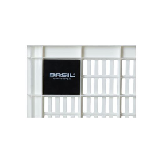 Caja de plástico reciclado para bicicletas BASIL M, 29.5L, blanca