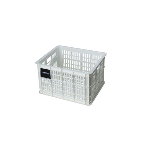 Caja de plástico reciclado para bicicletas BASIL M, 29.5L, blanca