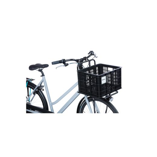 Caja de plástico reciclado para bicicletas BASIL, M, 29.5L, negra