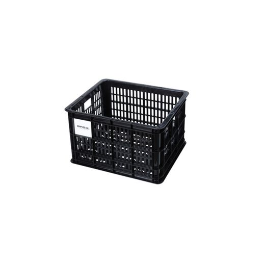 Caja de plástico reciclado para bicicletas BASIL, M, 29.5L, negra
