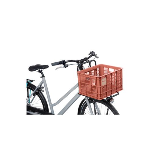 Caja de plástico reciclado para bicicletas BASIL M, 29.5L, terra red