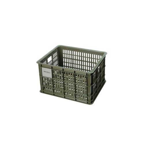 Caja de plástico reciclado para bicicletas BASIL M, 29.5L, verde musgo