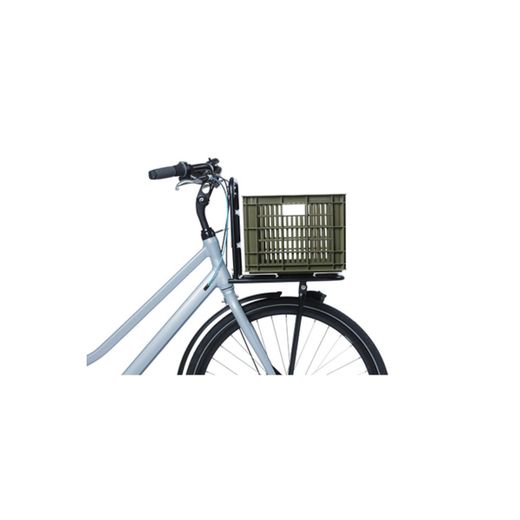 Caja de plástico reciclado para bicicletas BASIL M, 29.5L, verde musgo