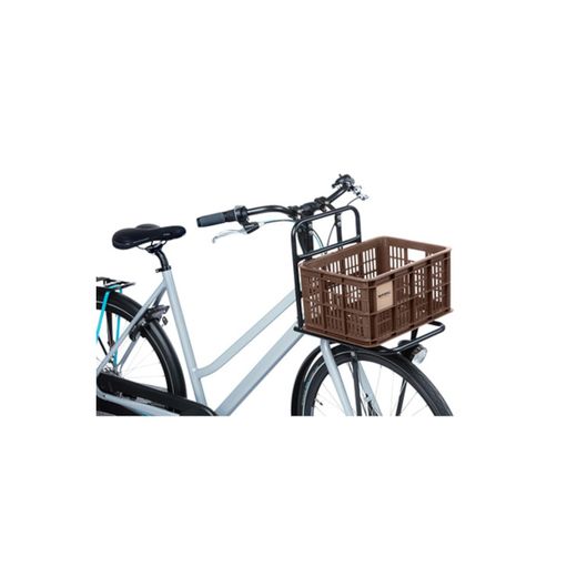 Caja de plástico reciclado para bicicletas BASIL S, 17.5L, marrón