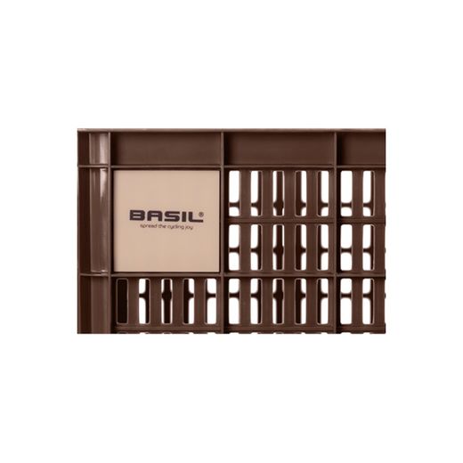 Caja de plástico reciclado para bicicletas BASIL S, 17.5L, marrón