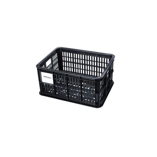 Caja de plástico reciclado para bicicletas BASIL, S, 17.5L, negra