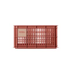 Caja de plástico reciclado para bicicletas BASIL S, 17.5L, terra red