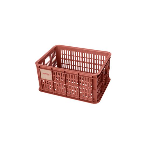 Caja de plástico reciclado para bicicletas BASIL S, 17.5L, terra red