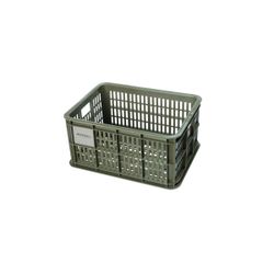 BASIL recycled plastic bicycle crate S, 17.5L, moss green