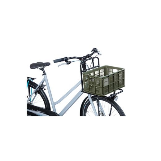 BASIL recycled plastic bicycle crate S, 17.5L, moss green