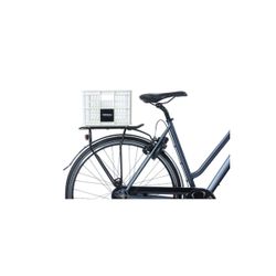 Cajón de plástico reciclado para bicicletas BASIL S, 17.5L, blanco