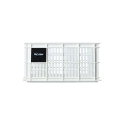 Cajón de plástico reciclado para bicicletas BASIL S, 17.5L, blanco
